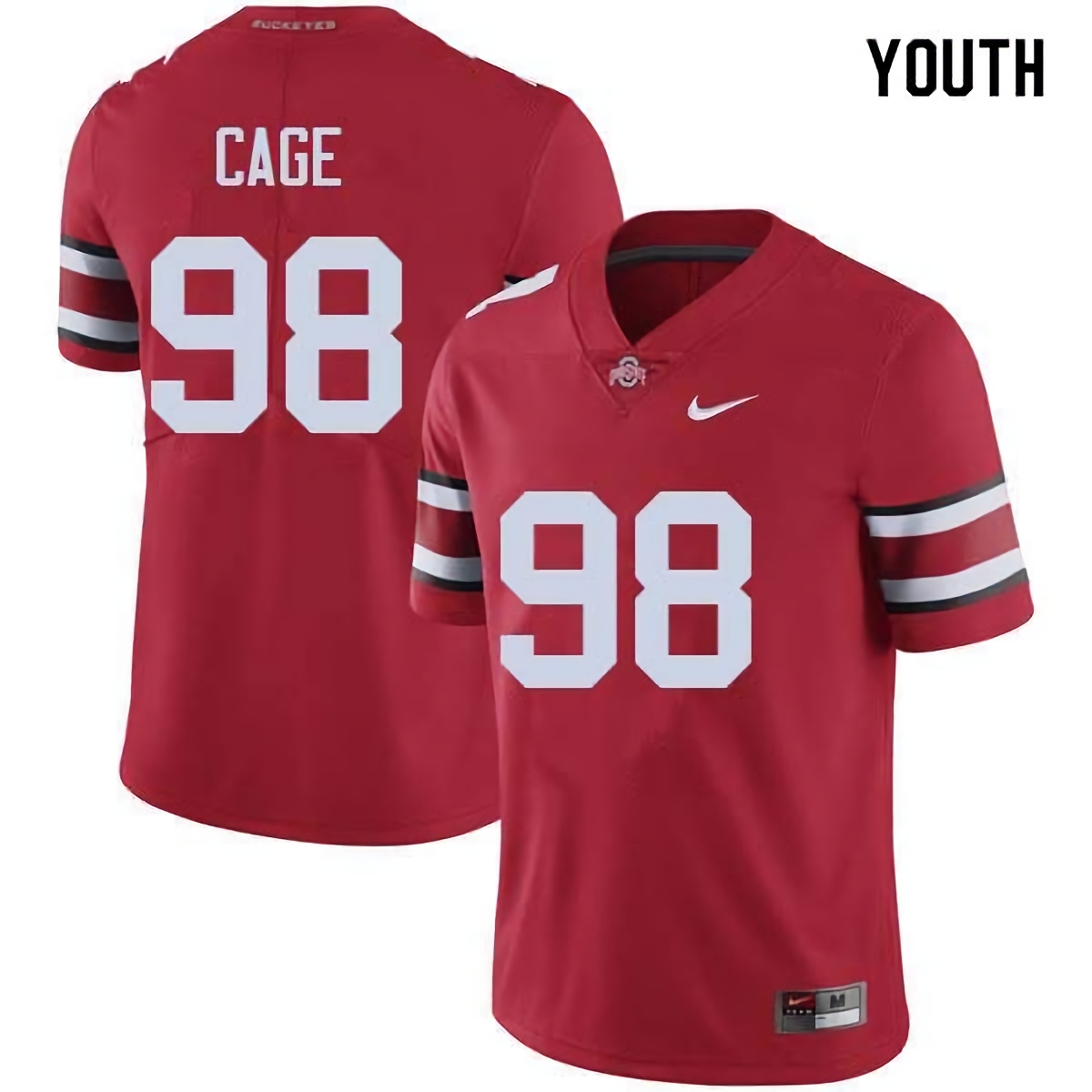 Jerron Cage Ohio State Buckeyes Youth NCAA #98 Nike Red College Stitched Football Jersey RUA7556GT